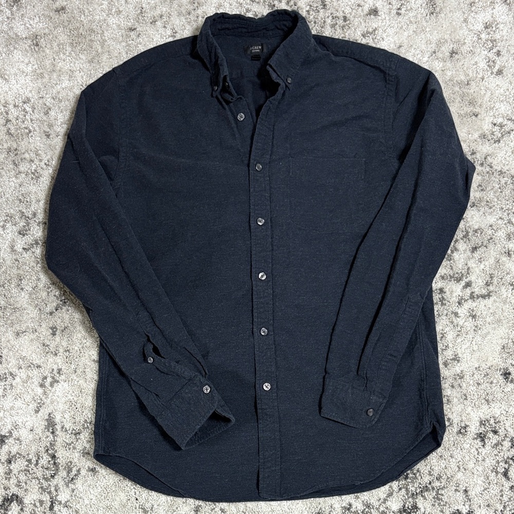 J. Crew Men's Dark Blue Casual Button-Down Shirt